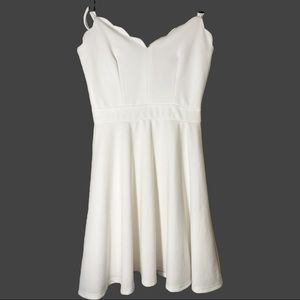 Scalloped fit & flare dress